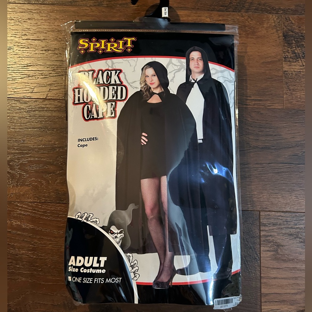 Black hooded cape